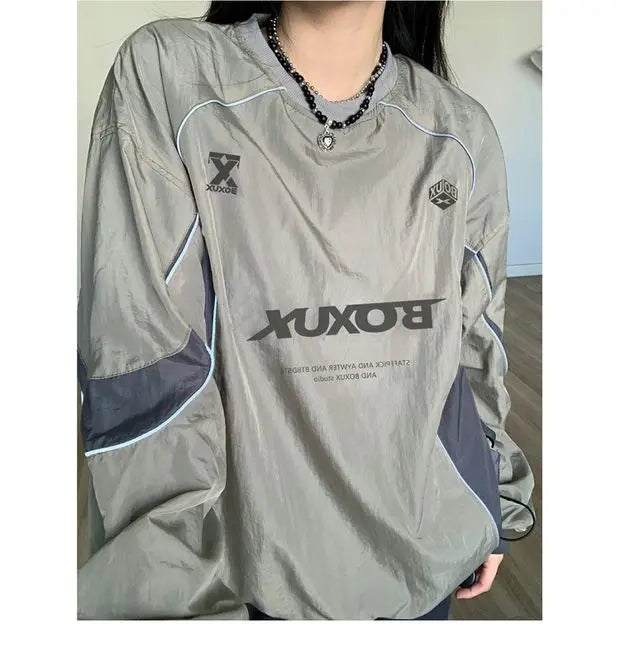 Loose Fit Hoodie Sweatirt ex Outdoor Casual Sle Color Blo Pleated Design Comfortable Breathable Youth Faion