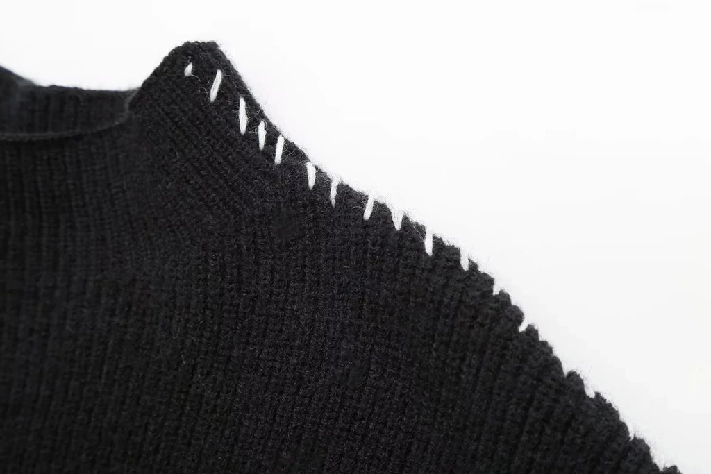 ZaZevity Autumn Winter Oversize turtleneck Sweater Loose Slimming Casual Design Sense Fashion Knit Top Outerwear