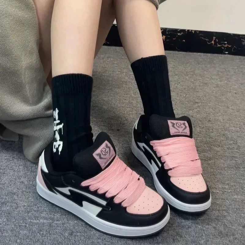 Summer Chunky Ladies Sneakers Thick Bottom Increased Ultra-Light Non-Slip Wear-Resistant Bread Casual Sneakers Vulcanized Shoes