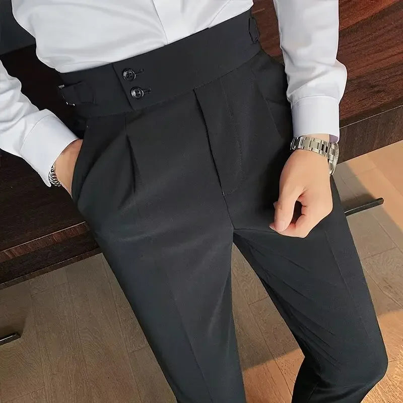 Men's Straight-leg High-waisted Casual Suit Pants High-end Feelslims Slimming Effective Spring Autumn Seasonal Pants