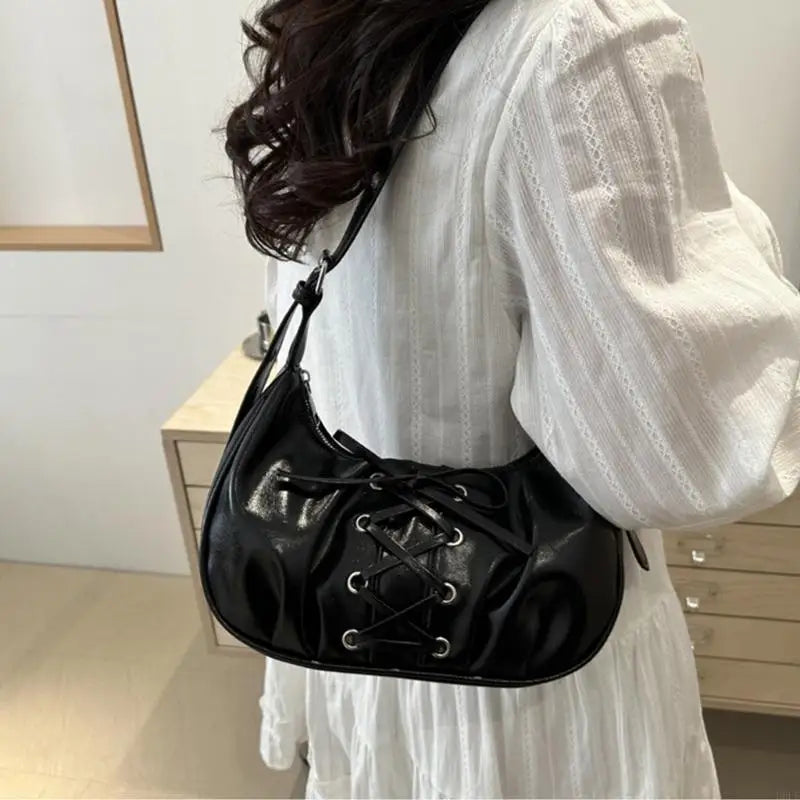 D0LF Shoulder Bag for Women Girls Trendy Evening Clutch Purse Pu Leather Under the Arm Purses Slings Bag Handbag Saddles Bag