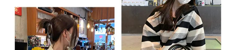 American Sle Oversize Loose Sweatirt High Collar f Zip Striped Men Women Spring Autumn Casual Outerwear Coat