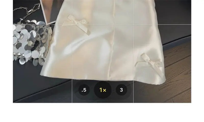 Women Elegant Mini Dress Satin Bow Decor Sleeveless Square Neck Slim Fit Suit French Style Party Club Night Summer Outfit