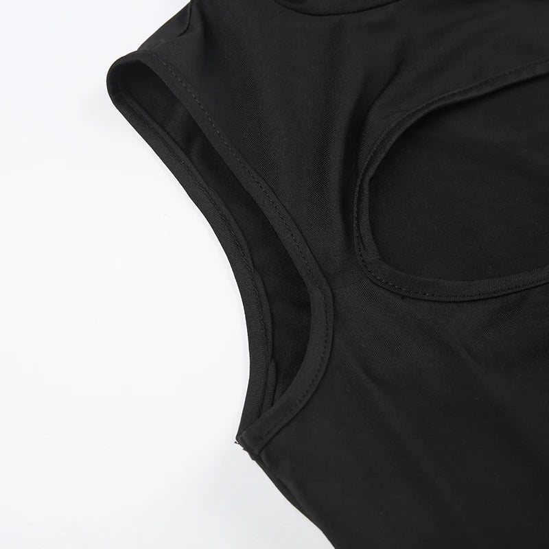 Rockmore Hollow Out Bodysuit Rave Clubwear Lingerie Enchanting Sexy Body Overalls Tops Women Streetwear Backless Jumpsuit Black