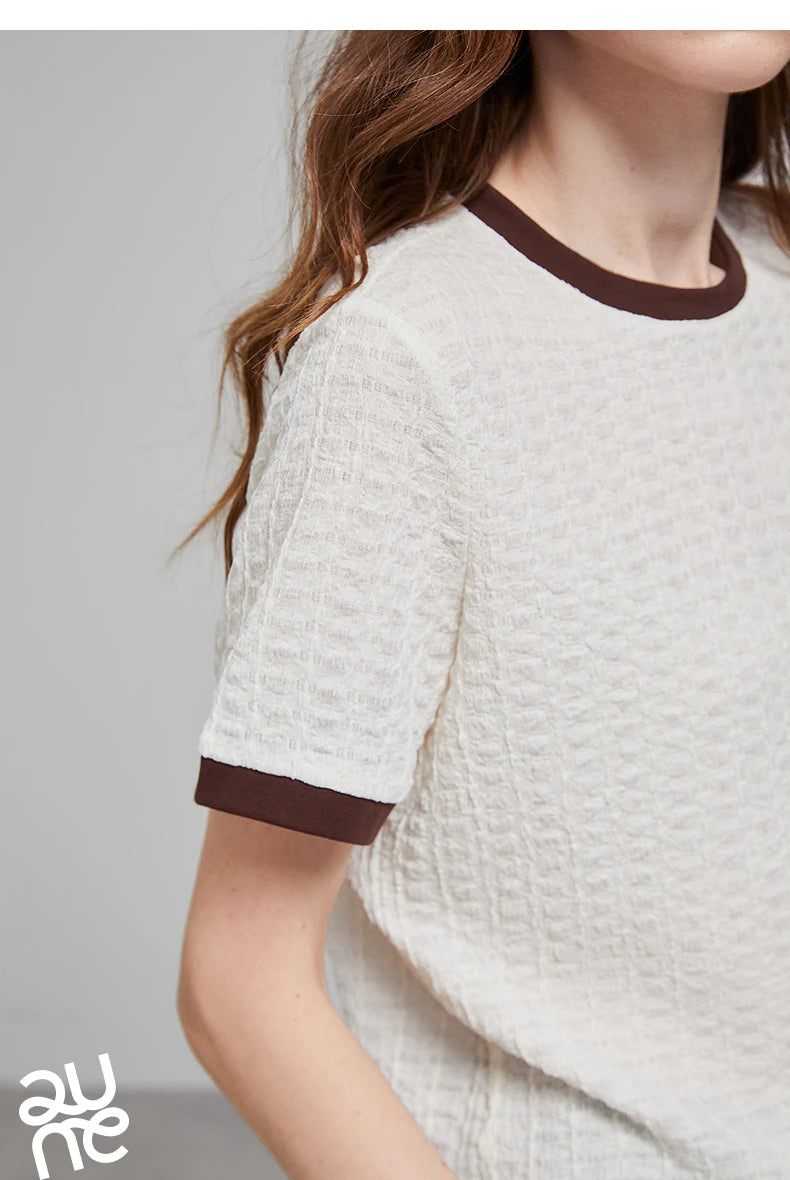 TOYOUTH Women Short Sleeve T shirt 2025 Spring New Tops 8521006