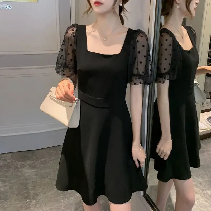Midi Woman Dress Backless Dresses for Women Black Open Back Mesh Cheap Casual Elegant Chic on Sales Promotion Sensual Sexy Party