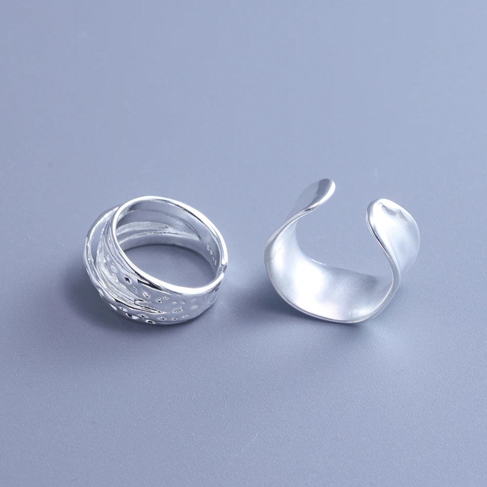 VENTFILLE 925 Sterling Silver Irregular Ring for Women Geometry Versatile Minimalism  Accessories Jewelry Gift Dropshipping