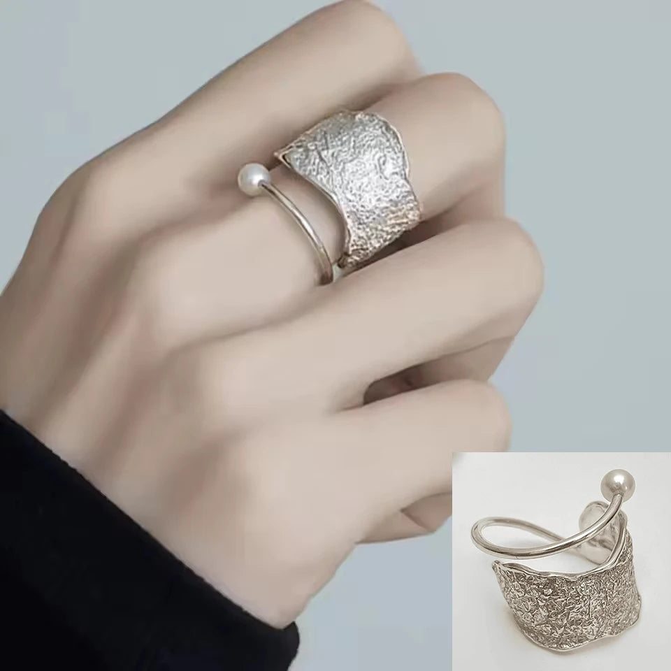 VENTFILLE 925 Sterling Silver Irregular Ring for Women Geometry Versatile Minimalism  Accessories Jewelry Gift Dropshipping