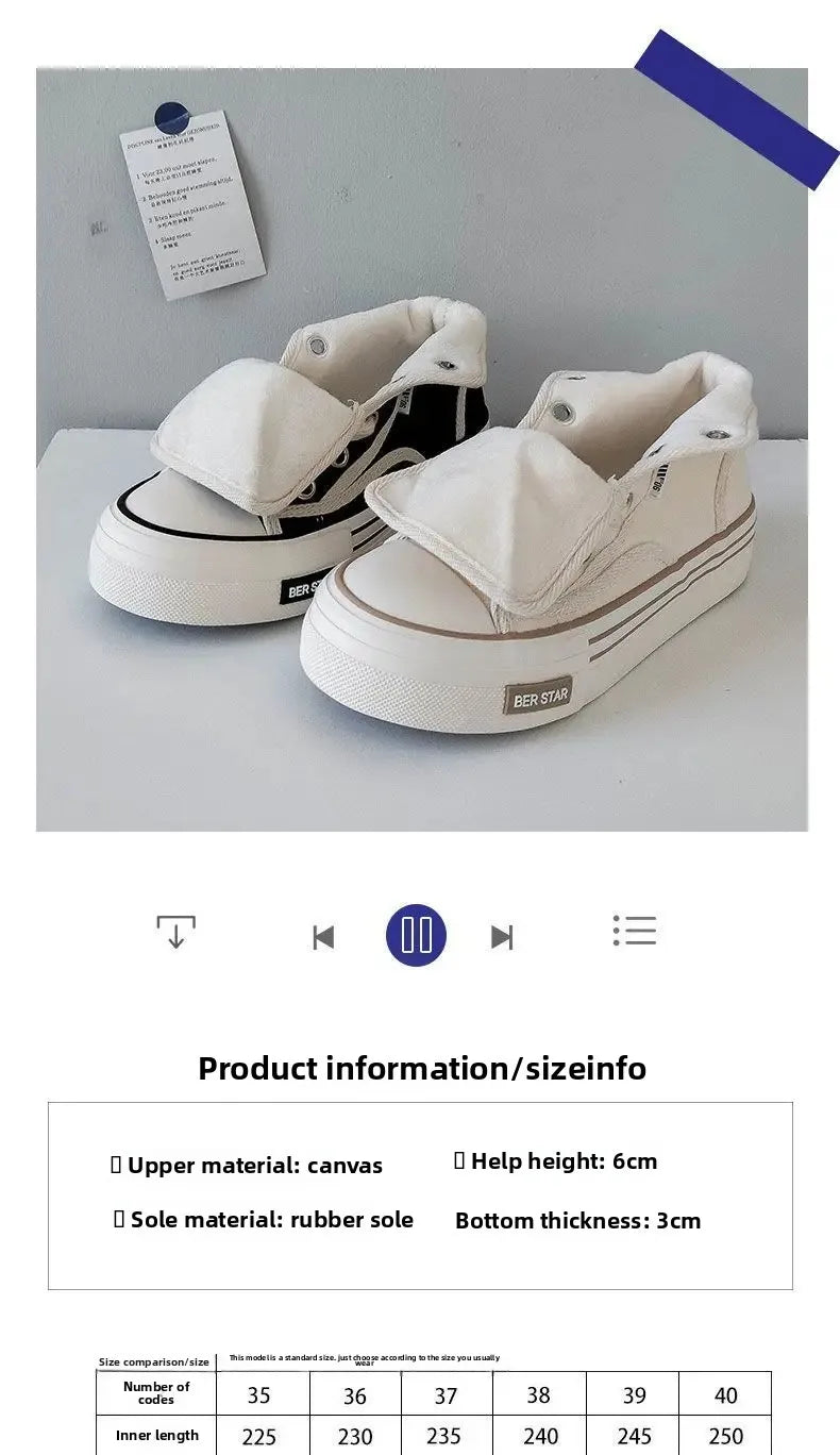Spring 2025 Women's Canvas Sneakers High-Top Sporty Casual Shoes Student Fashion Trendy Design Synthetic Inner Rubber Sole