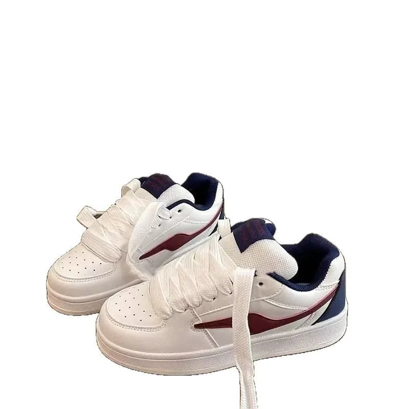 Spring New Women's Bread Shoe Pastel Yellow Color Block Student Casual Shoes Rubber Sole Comfortable Versatile Flat Footwear