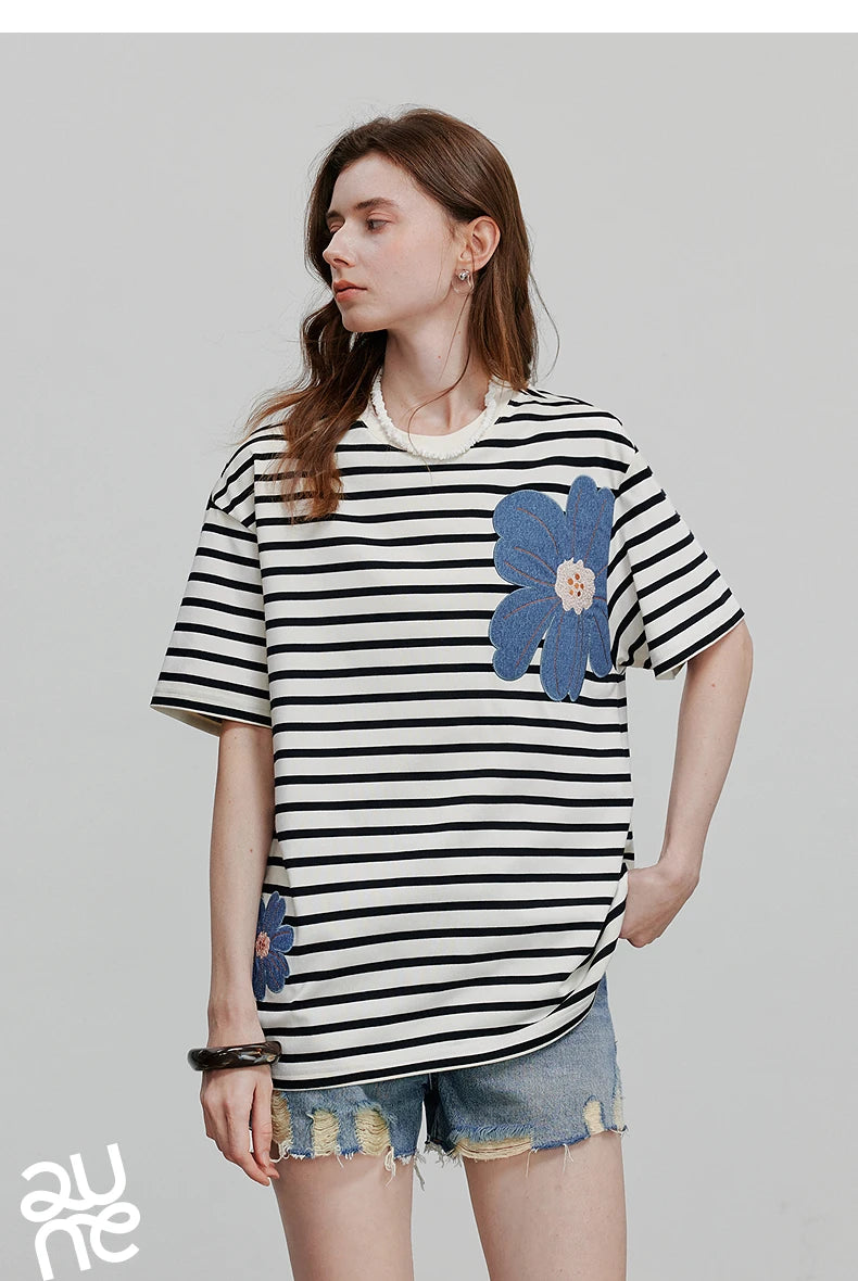 TOYOUTH Women Short Sleeve T shirt 2025 Spring New Tops 8521034