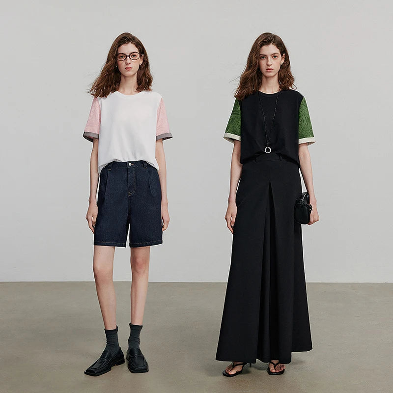 TOYOUTH Women Short Sleeve T shirt 2025 Summer New Casual Tops 8521048