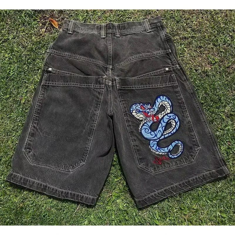 Y2K Baggy Shorts Gothic American Pocket printing Denim Gym Shorts 2000s vintage Streetwear Hip Hop Men Women Basketball Shorts