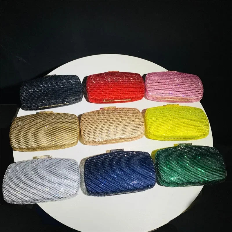 High End Luxury Rhinestone Handbag Women Fashion Formal Wedding Party Evening Bags Ladies Elegant Diamond Yellow Bling Clutch