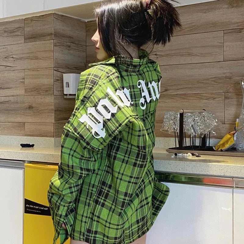 Vintage Plaid Shirt Top Men Women's Casual Loose-Fit Long Sleeve Anti-Sun Cardigan Trendy Idle Style For Spring And Autumn