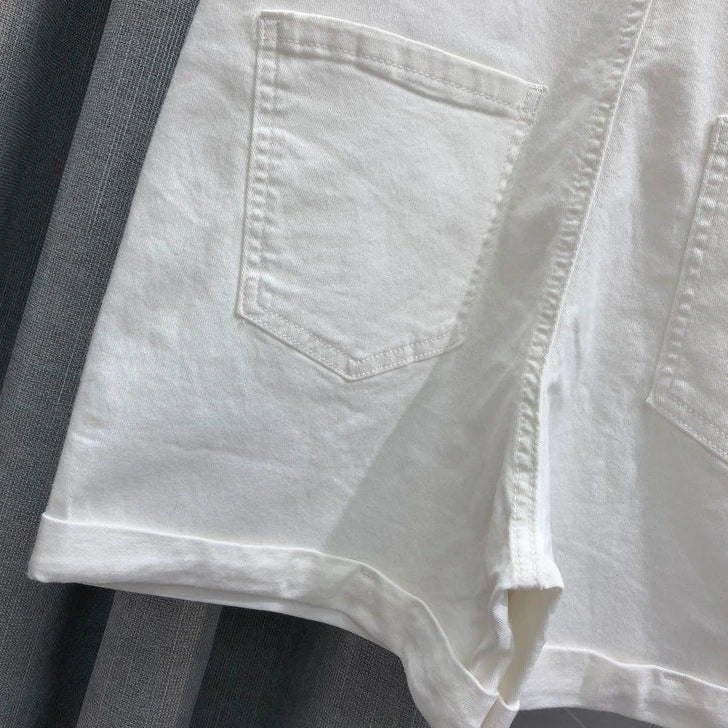 Denim Rompers Women Summer Baggy Solid Wide-leg Harajuku Students Stylish Empire Korean Style Pure Colors Female Sweet Playsuit