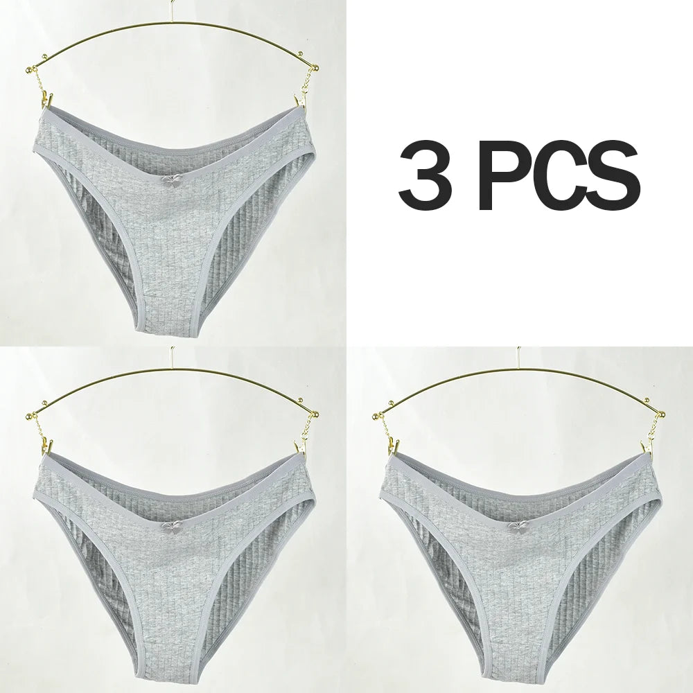 3pcs Women Panties Sexy Underwear Pure Cotton Underwear Panties For Student CuteMid-Waisted Briefs Female Ventilation Underpants