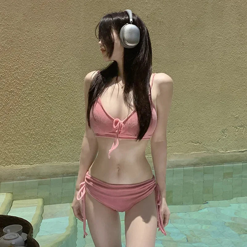 New Hot Sale Of The Season Women's High-Waist Bikini Set Two-Piece Swimsuit Slimming Beach Vacation Thermal Suit Stylish Chinese