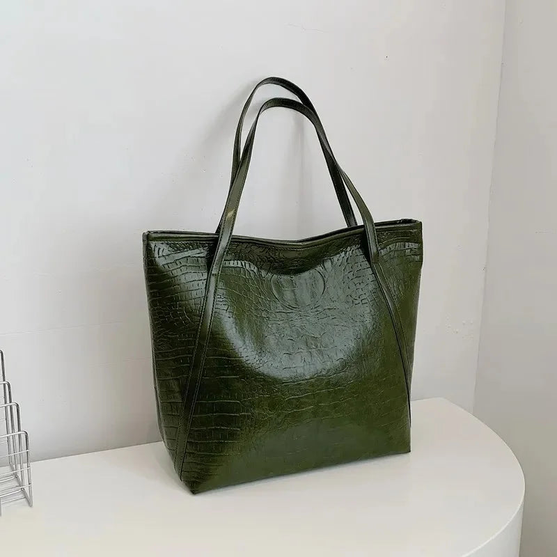 Large Capacity Quirky Design Tote Bag Retro Women's New Hot Sale Of The Season Casual Winter Commuter Single Shoulder Bag Zipper