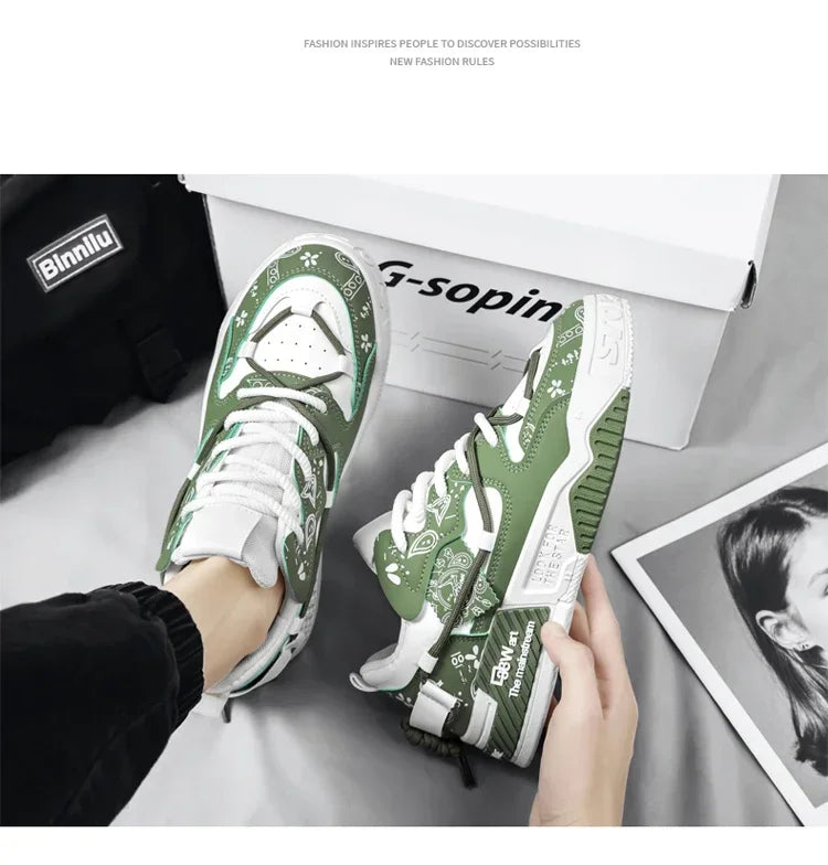 2025 New Summer Men's Shoes Original Casual Flat Shoes Sport Thick Bottom Increased Height Bread Trendy Shoes Skateboard sneaker