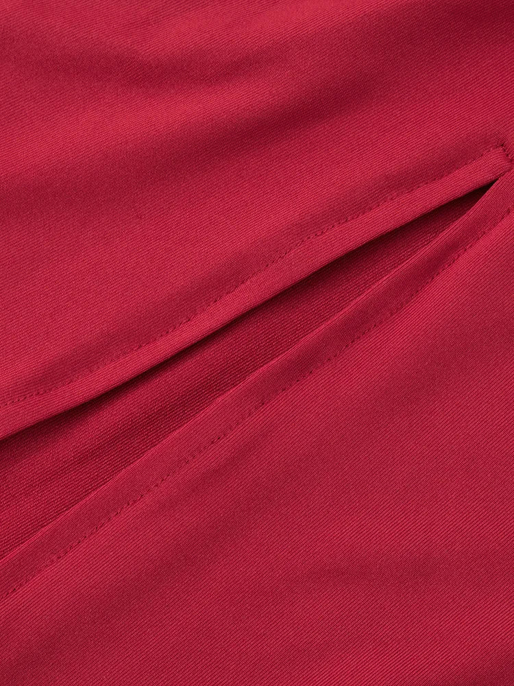 Mozision Halter Ruched Sleeveless Sexy Maxi Dress Women Gown Fashion Slim High Waist Evening Club Party Split Long Dress