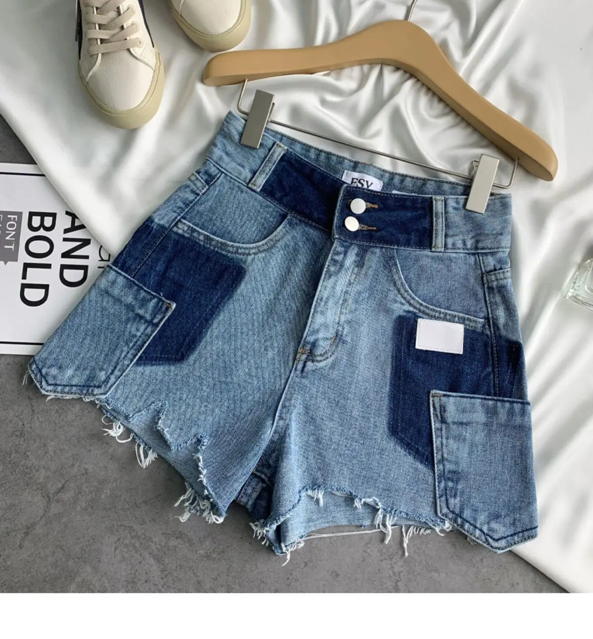 Shorts Women Irregular Washed Tassel Denim Summer Fashion Design High Waist Hot Patchwork Sexy Clothing Simple Casual Aesthetic