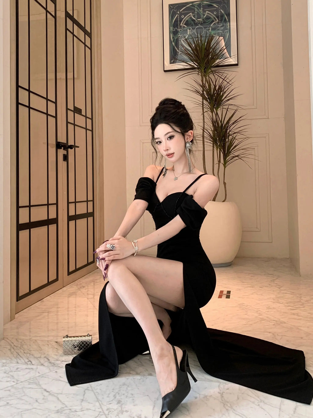 Sexy Spaghetti Straps Womens Dresses Off Shoulder Slash Neck Elegant Gowns Luxurious Evening Party Long Dress Split Vestidos New