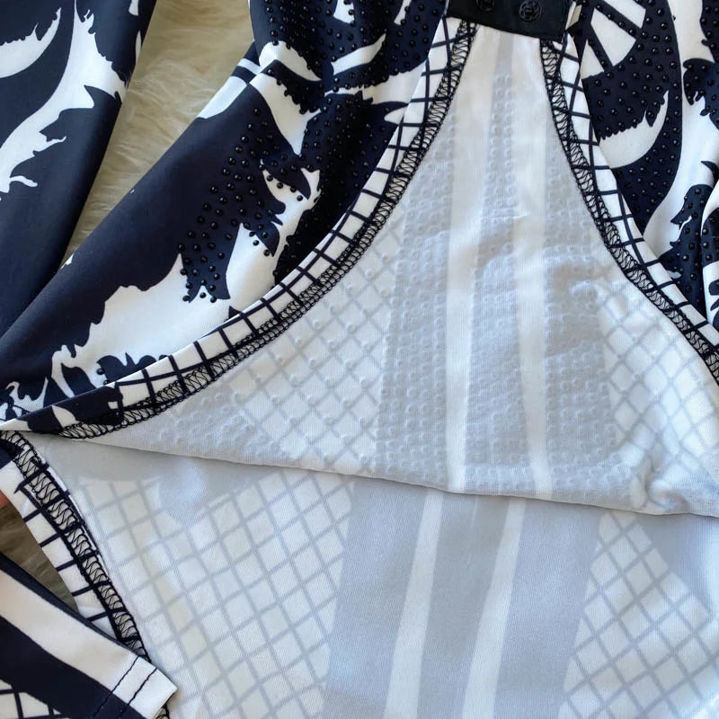 Women Bodysuit 2024 New Spring Fashion Diamonds Long Sleeve T-shirt Casual Streetwear Floral Print Sexy Skinny Bodycon Tops