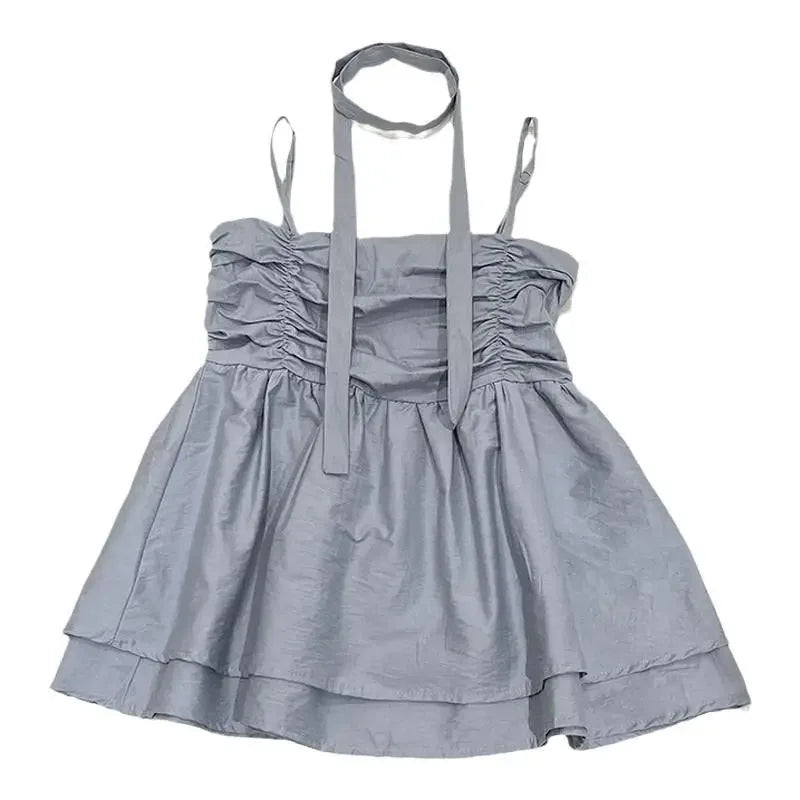 Sweet And Spicy One-Shoulder Bridesmaid Vest Women's Summer New Korean Style Sleeveless Top with Skeleton Exposure