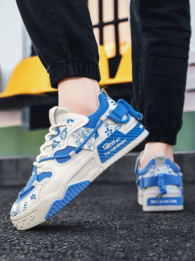 2025 New Summer Men's Shoes Original Casual Flat Shoes Sport Thick Bottom Increased Height Bread Trendy Shoes Skateboard sneaker