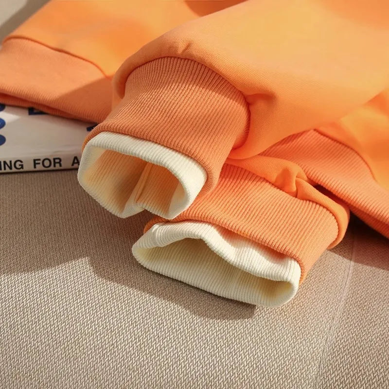 American stitching fake two-piece thin hooded sweater women's spring and autumn new fashion casual coat loose lazy loose top