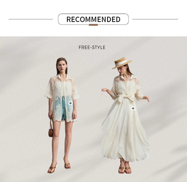 AMII Minimalist Office Lady Print Shirts Women Summer 2025 Short Sleeve Turn-down Collar Loose Blouses Female Fashion 12542155