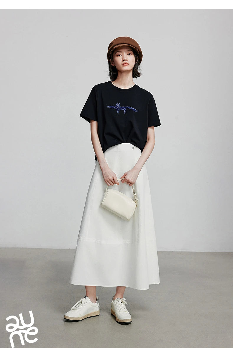 TOYOUTH Women Short Sleeve T shirt 2025 Spring New Tops 8521035