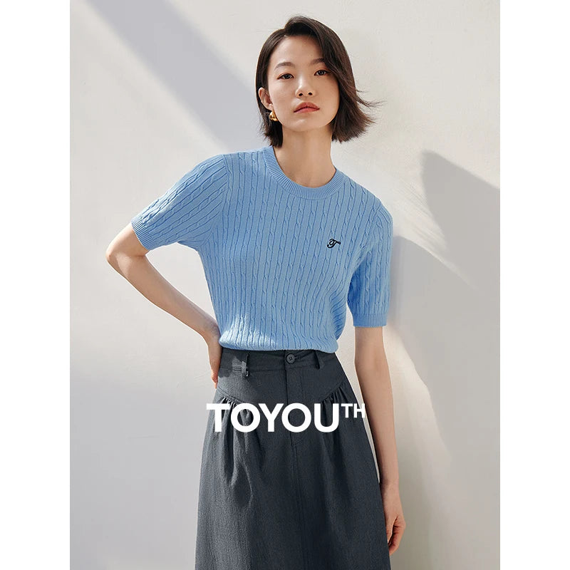 TOYOUTH  Women Knitwear 2025 Summer New Tops 8523801