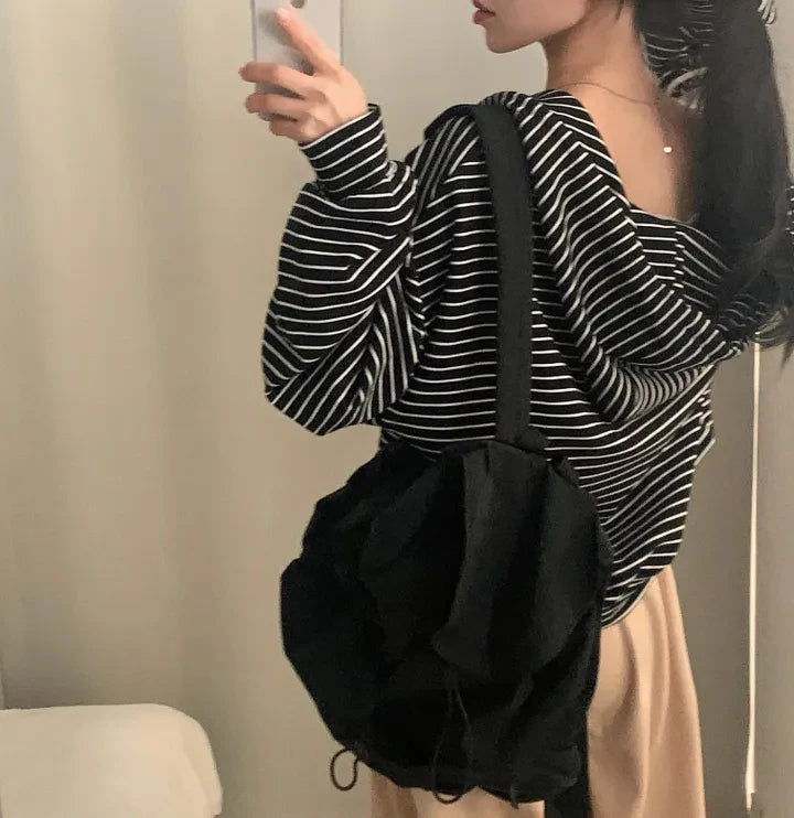 Spring 2025 Women's Chic Loose Casual Lazy Sle Striped Hooded Jaet with ket Open Cardigan Sweatirt Comfortable Fit