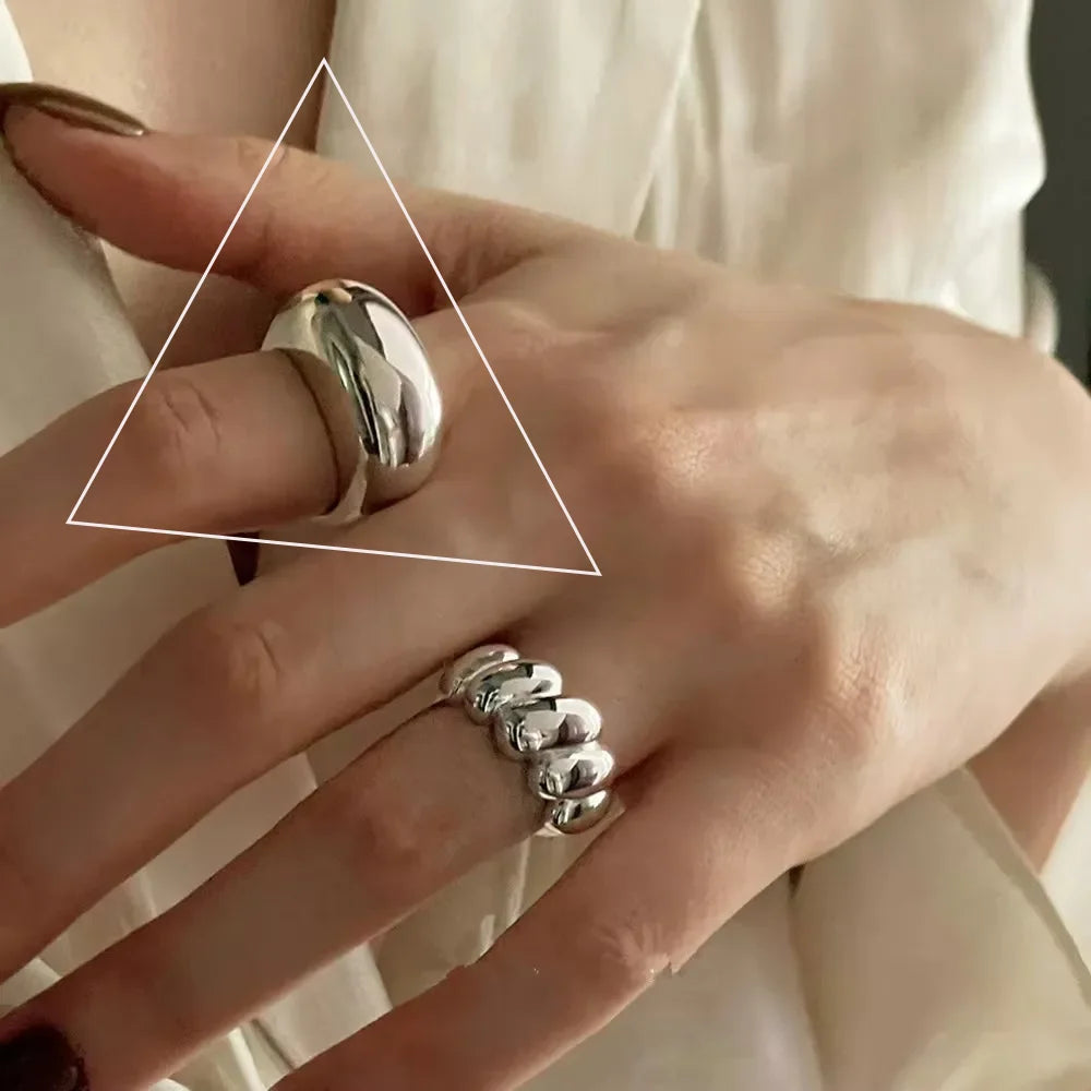 VENTFILLE 925 Sterling Silver Irregular Ring for Women Geometry Versatile Minimalism  Accessories Jewelry Gift Dropshipping