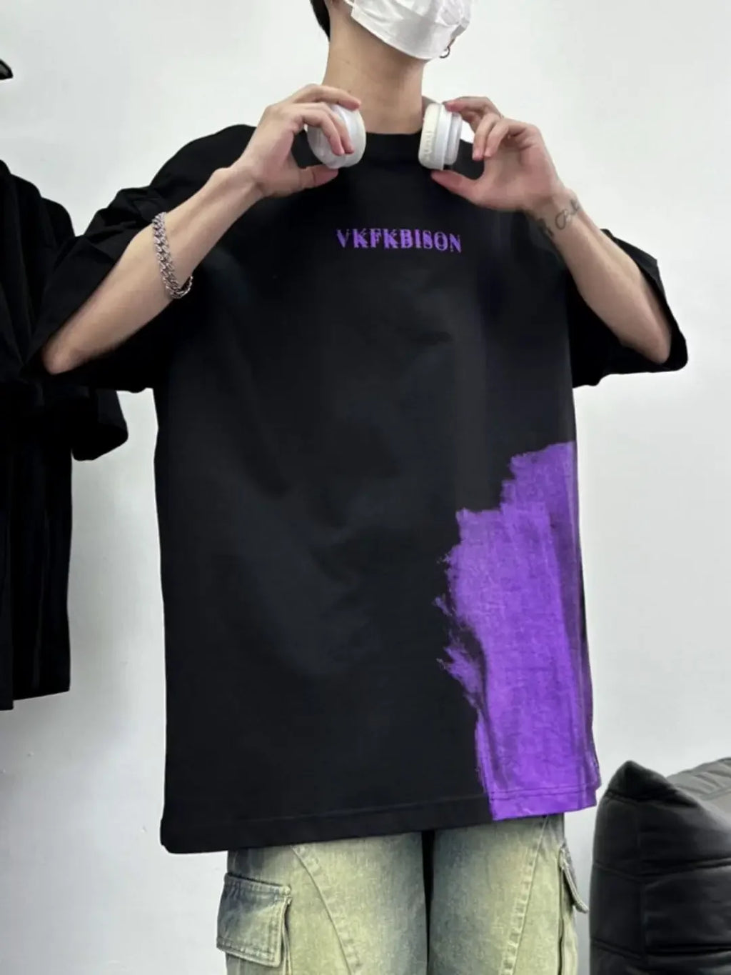 T Shirt for Men O Neck Oversized Stripeds Black Top Hot Cool Original Luxury High Quality Casual Streetwear Party Man Tee Shirt