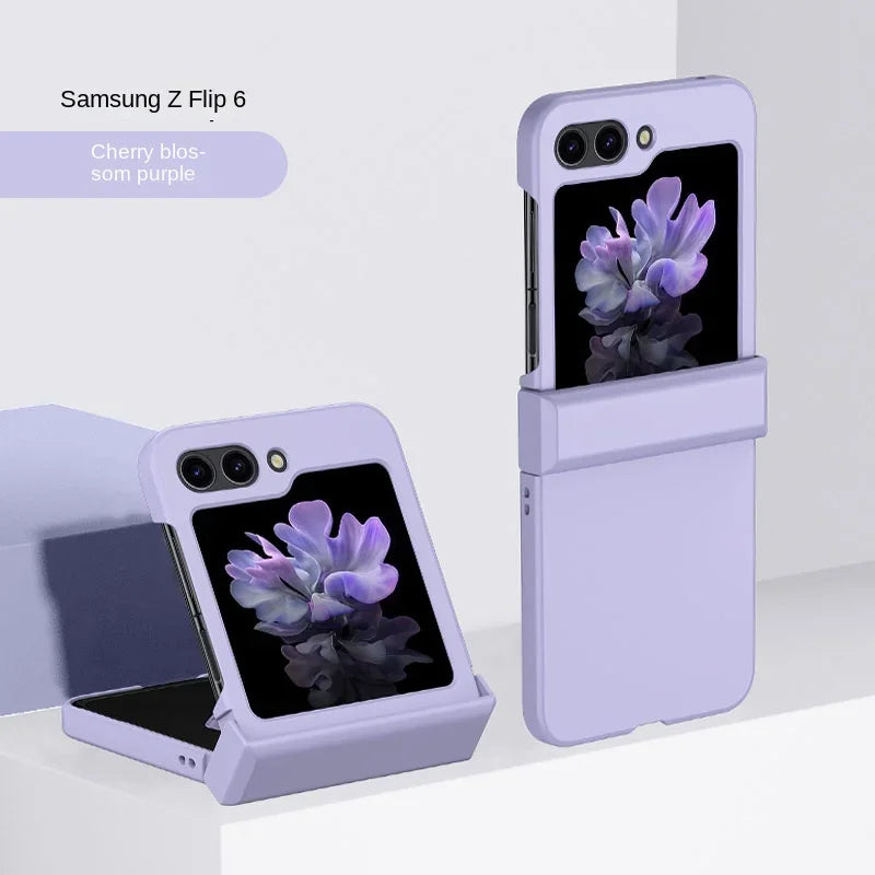 Skin Feel Hard Shell Phone Case for Samsung Galaxy Z Flip 6 5 4 3  Flip6 Flip5 Flip4 Flip3 5G Hinge Protection Shockproof Cover