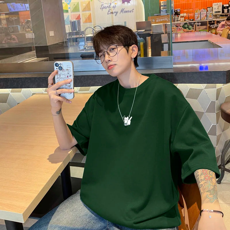 Men's Oversized T-shirts Fashion 5XL White Cotton T Shirt for Men Casual Summer Wear Funny Cat Print Tee Shirts Men Clothing