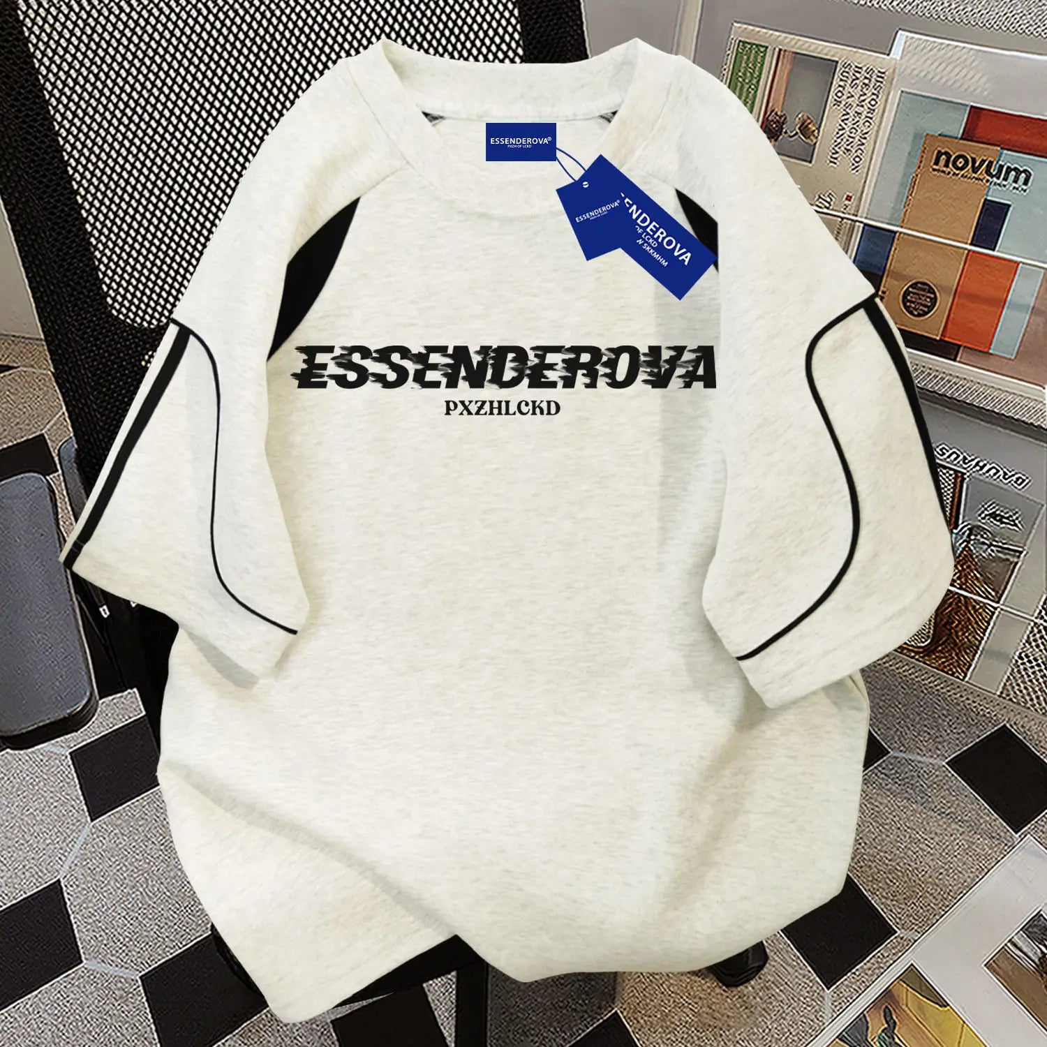 Korean style summer high street men and women trend splicing round neck short sleeved couple loose hip-hop casual T-shirt top