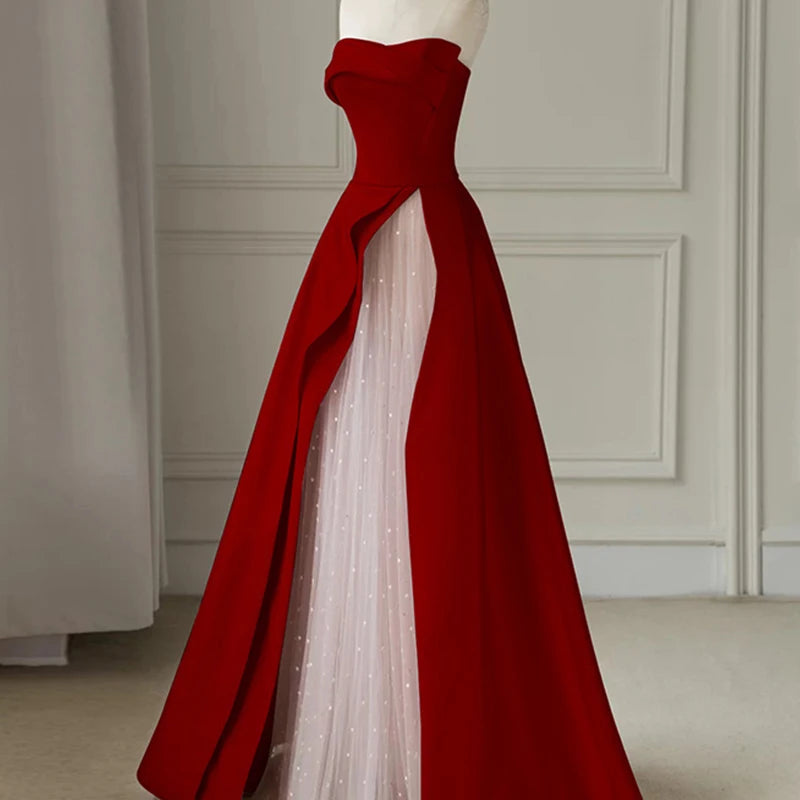 Luxury Elegant Tulle Strapless Long Evening Prom Dresses for Women Summer Elegant Formal Quinceanera Party Ball Gown Dress