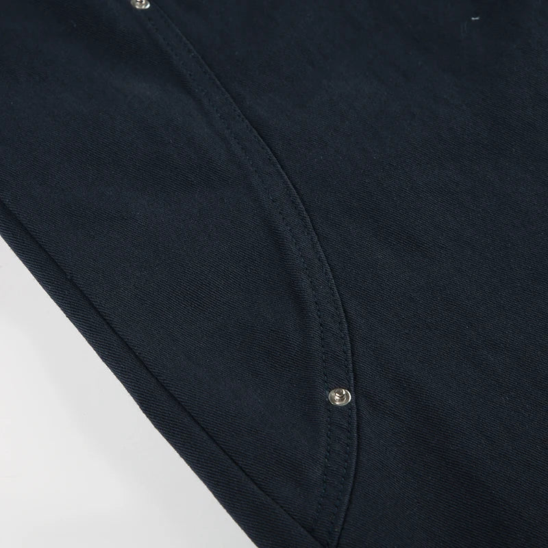 IAMSURE Casual Loose Rivet Jeans Wide Leg Pants Basic Low-Waisted Straight Pants Women 2025 Spring Autumn Streetwear Ladies