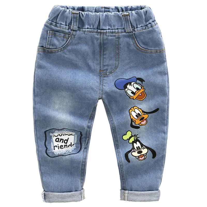 Autumn Baby Boys Cotton Clothing Set Kids Cartoon Mickey Mouse Tops Jeans Pants for 2-6 Years Children Tracksuits Boys Costume