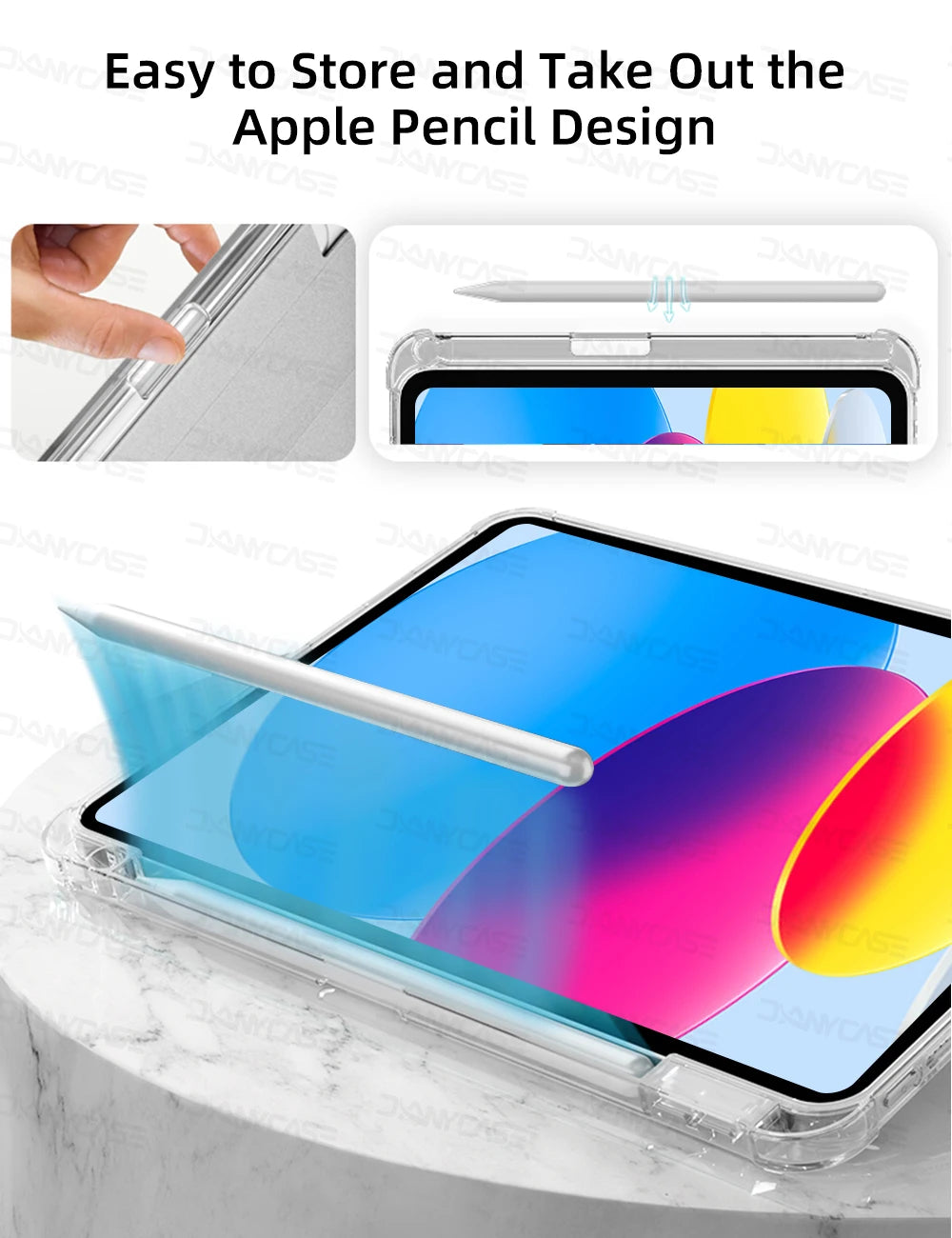 Transparency Case for 2024 iPad Pro 13in 11in M4 Air 11-inch 13-inch M2 iPad 10th Gen 10.9 Air 4/5 iPad 7/8/9th 10.2 5/6th 9.7in