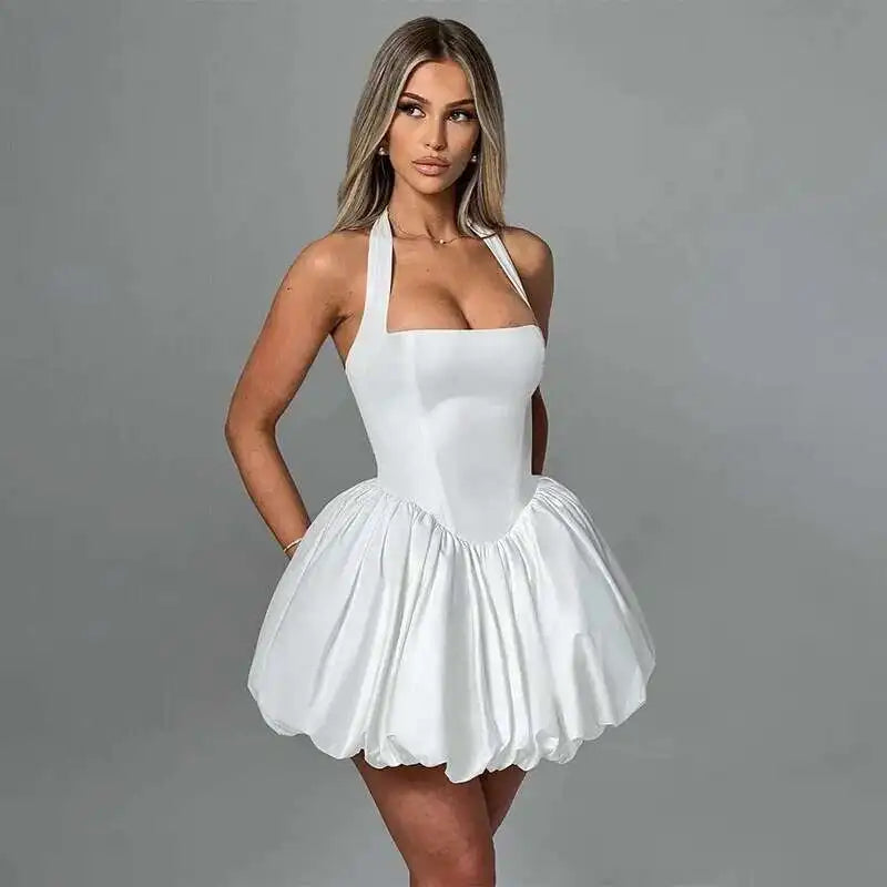 Avrilyaan Deep V Off Shoulder Backless Sexy A-line Dress Women Elegant Party Dress Slash Neck Bodycon Mini Summer Dress Vestidos