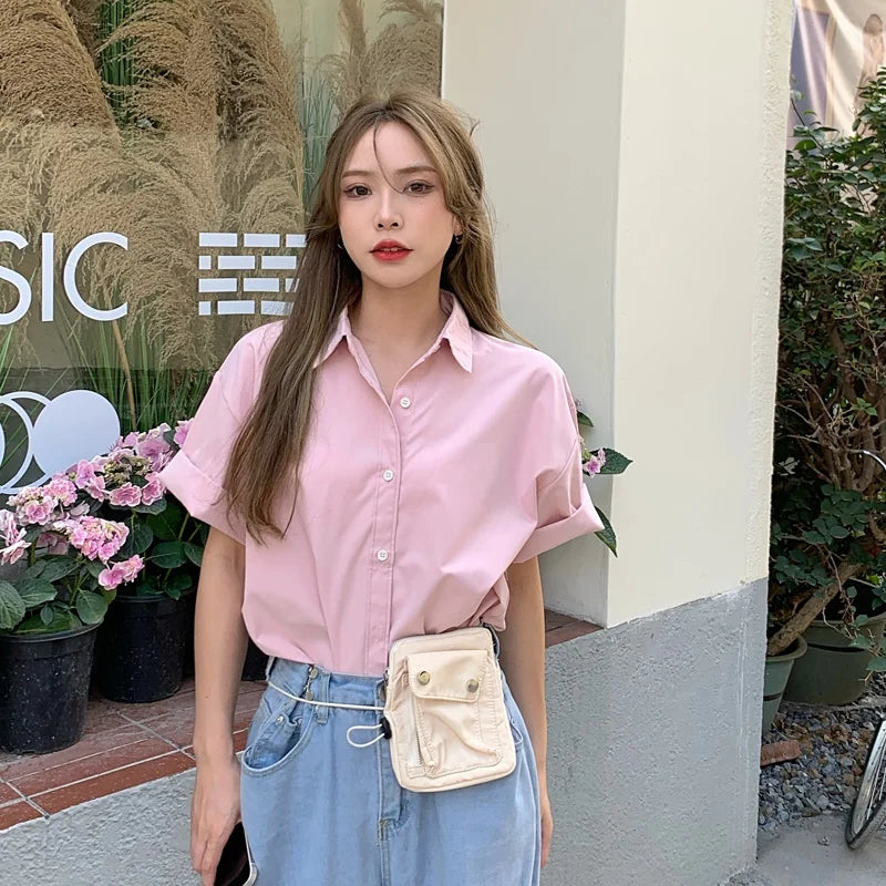 Ele ort Sve irt Vintage Hong Kong Sle Women's Busin Casual Mid-Length Commute irt Other Material 00%