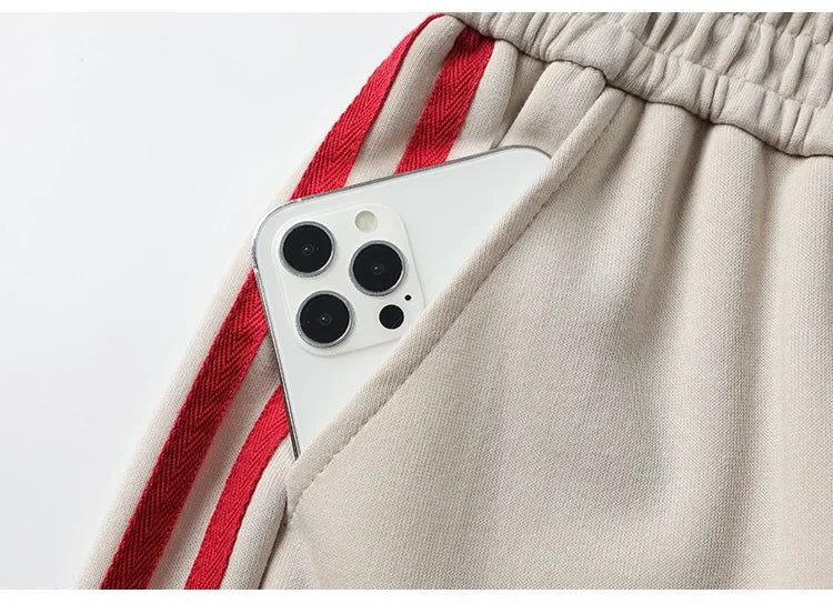 New 2025 American Stripe Sports Pants Women's Spring Autumn Wide Leg Loose Jazz Dance Casual Parachute Long Trousers