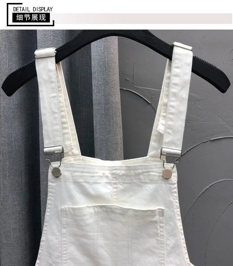 Denim Rompers Women Summer Baggy Solid Wide-leg Harajuku Students Stylish Empire Korean Style Pure Colors Female Sweet Playsuit