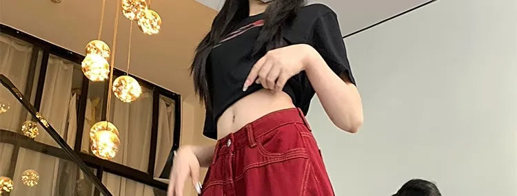 Streetwear Casual Cargo Pants for Women 2025 New Bottoms Straight Trousers Fashion Pockets Korean Pantalon Femme