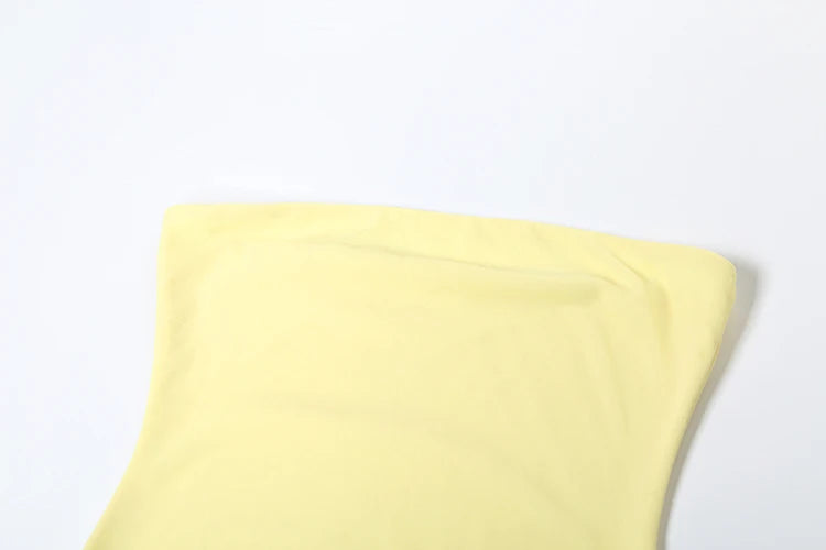 Nibber Patchwork Dress Women See Through Temperament Solid Pleated Strapless Sleeveless Backless Slim Banquet Party Vestidos